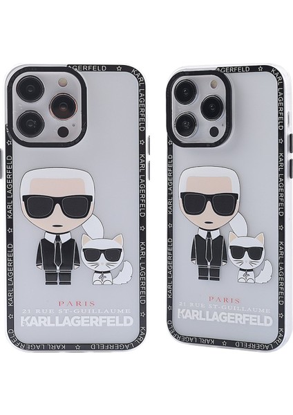 Apple iPhone 14 Pro Kılıf Soft ve Pastel Renkli Desenli Silikon Prada Kapak