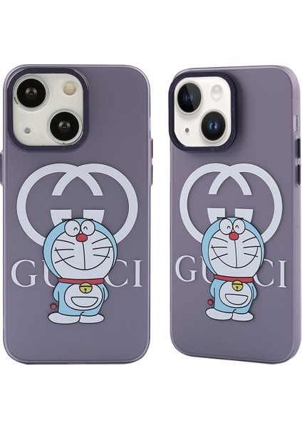 Apple iPhone 14 Kılıf Soft ve Pastel Renkli Desenli Silikon Prada Kapak