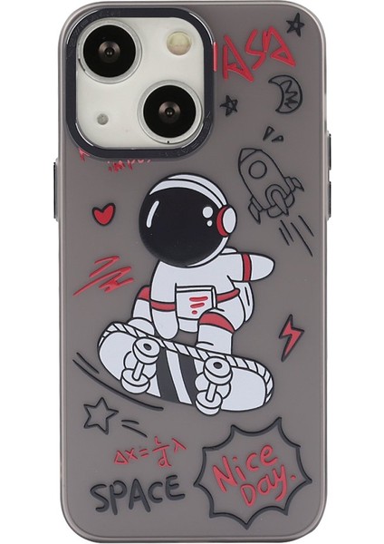 Apple iPhone 14 Kılıf Soft ve Pastel Renkli Desenli Silikon Prada Kapak