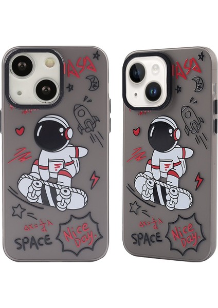 Apple iPhone 14 Kılıf Soft ve Pastel Renkli Desenli Silikon Prada Kapak