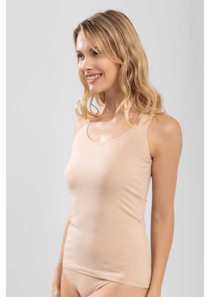 Kadın Kalın Askılı Düz Atlet 6136 Ten Rengi modelleri