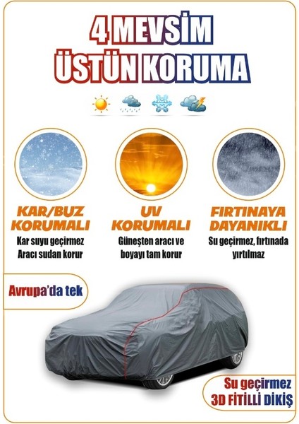 Carguard Toyota Prius 2010 ve Sonrası ile Uyumlu Lüks Araba Brandası Miflonlu Branda Oto Çadır Örtü