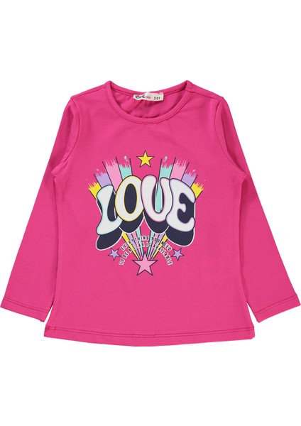 Kız Çocuk Sweatshirt 2-5 Yaş Aydınlık Pembe