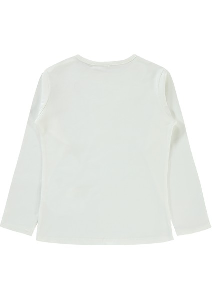 Kız Çocuk Sweatshirt 6-9 Yaş Ekru