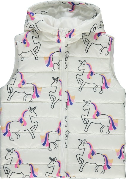 Kız Çocuk Yelek 6-9 Yaş Ekru