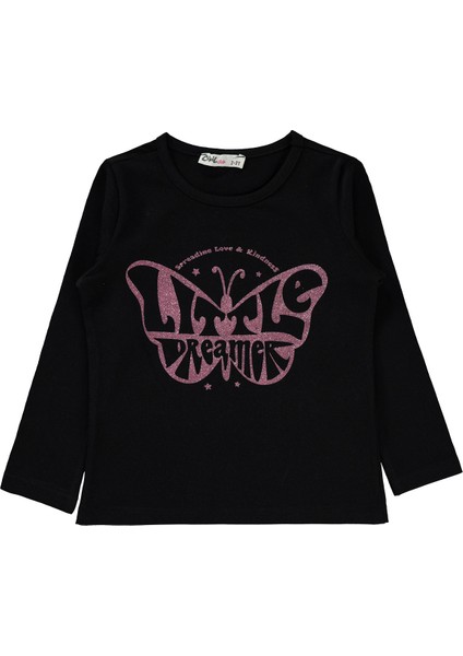 Kız Çocuk Sweatshirt 2-5 Yaş Siyah