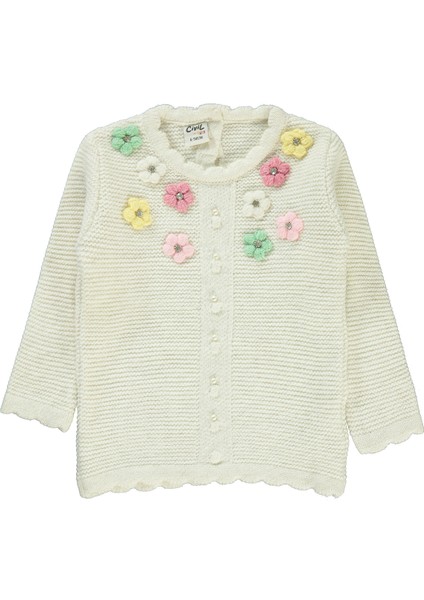 Kız Bebek Kazak 6-18 Ay Ekru