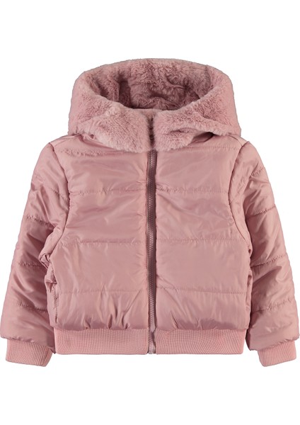 Kız Çocuk Kapüşonlu Mont 2-5 Yaş Pudra