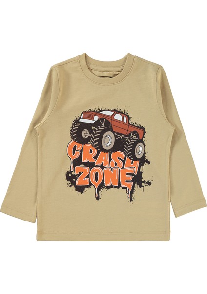 Erkek Çocuk Sweatshirt 2-5 Yaş Yulaf Sütü