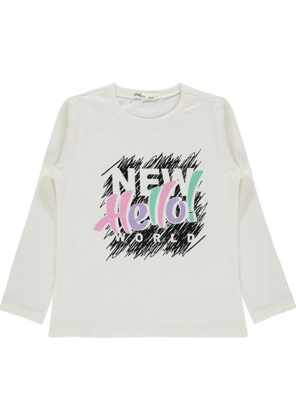 Kız Çocuk Sweatshirt 6-9 Yaş Ekru