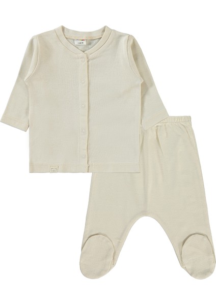 Erkek Bebek Pijama Takımı 1-6 Ay Bej