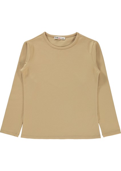 Kız Çocuk Sweatshirt 6-9 Yaş Yulaf Sütü