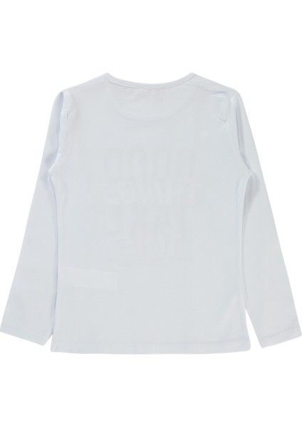 Kız Çocuk Sweatshirt 6-9 Yaş Beyaz