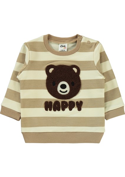 Erkek Sweatshirt 6-18 Ay Sütlü Kahve