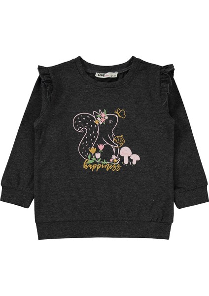 Kız Çocuk Sweatshirt 2-5 Yaş Antrasit