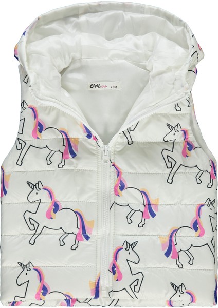 Kız Çocuk Kapüşonlu Yelek 2-5 Yaş Ekru fiyatları