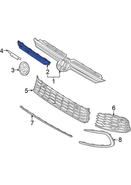Panjur Farı Sol Vw Golf8 Bm 20- (Oem No: 5H0941653C)