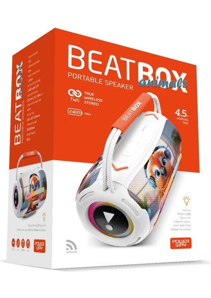 Beatbox Animals Papağan LED Işıklı Dayanıklı Ses Bombası USB Sd Aux Bluetooth Hoparlör