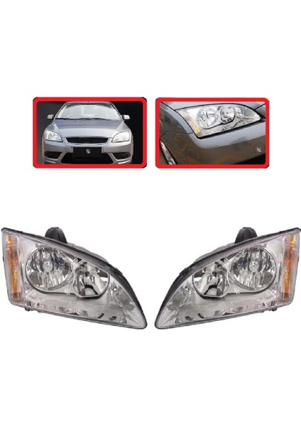 Ford Focus Far Lambası Sağ Sol Set 2005>