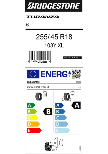 255/45 R18 103Y Xl Turanza 6 Oto Yaz Lastiği ( Üretim Yılı:2024 ) fiyatları