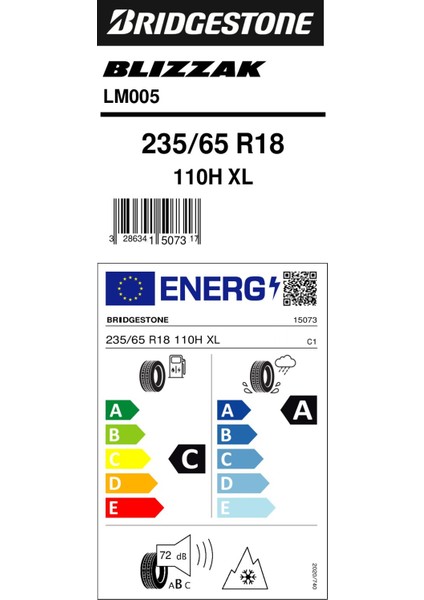 235/65 R18 110H Xl Blizzak Lm005 4X4 Kış Lastiği ( Üretim Yılı:2024 )