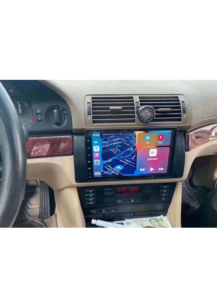 Bmw E39 (1996-2003)Android Sürüm 13 Kablosuz Carplay Navigasyon Multimedya 9 Inç Ekran Navigasyon Cihazı 4G Ram +32GB Hafıza Çerçeve ve arka görüş kamerası ile