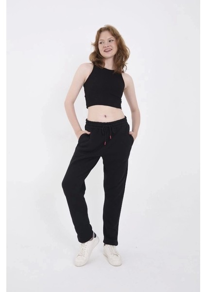 Unisex Üç Iplik Basic Eşofman Pantolon - Siyah