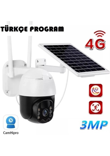 Sim Kartlı 4g Ptz 360 Hareketli Solar Güneş Enerjili 1080P Kamera Türkçe Program Son Sürüm fırsatları