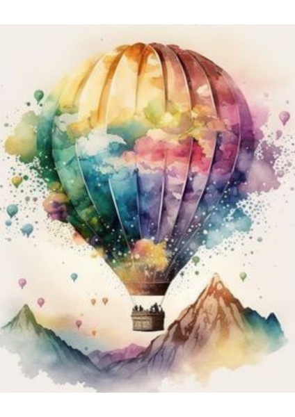 Sayılarla Boyama Hobi Seti Renkli Baskılı (Çerçeveli) 40X450 Cm: Renkli Balon
