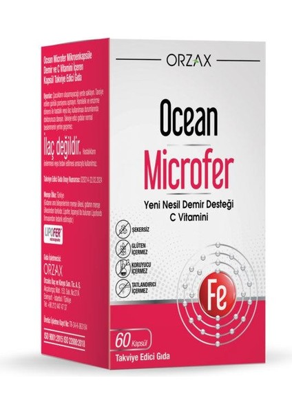 Ocean Microfer Demir Ve C Vitamini 60 Kapsül