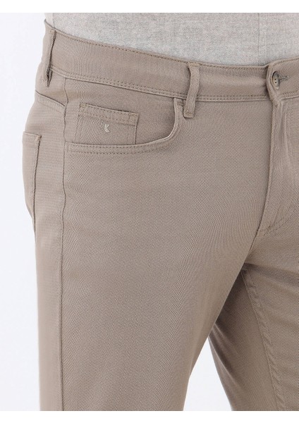 Fındık Düz Dokuma Slim Fit Casual Pamuk Karışımlı Pantolon
