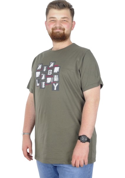 Büyük Beden T-Shirt Bisiklet Yaka Complex City 22170 Haki