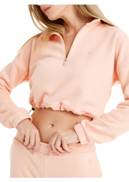 Kadın Sweatshirt 60462 - Şeftali fiyatları