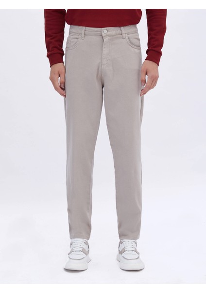 Bej Dokuma Carrot Fit Casual Pamuk Karışımlı Pantolon fiyatları