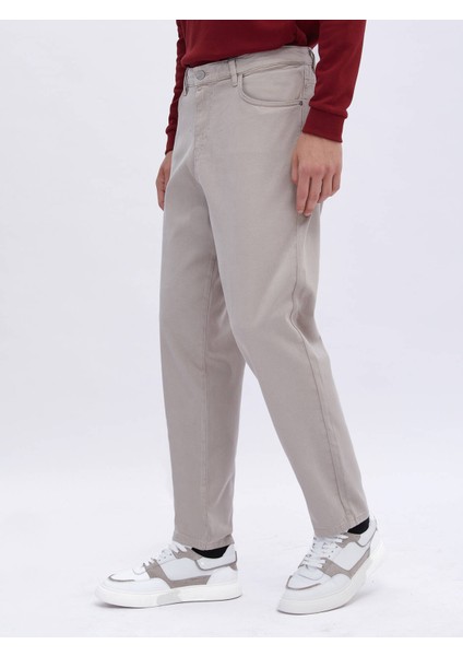 Bej Dokuma Carrot Fit Casual Pamuk Karışımlı Pantolon modelleri