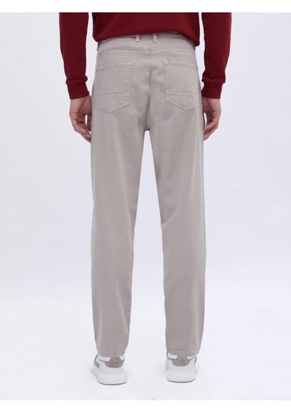 Bej Dokuma Carrot Fit Casual Pamuk Karışımlı Pantolon indirimleri