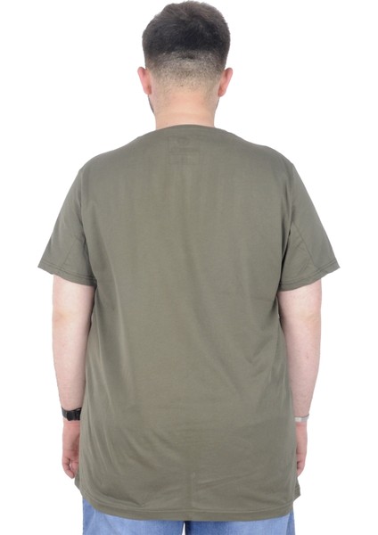 Büyük Beden T-Shirt Bisiklet Yaka Delete 22169 Haki