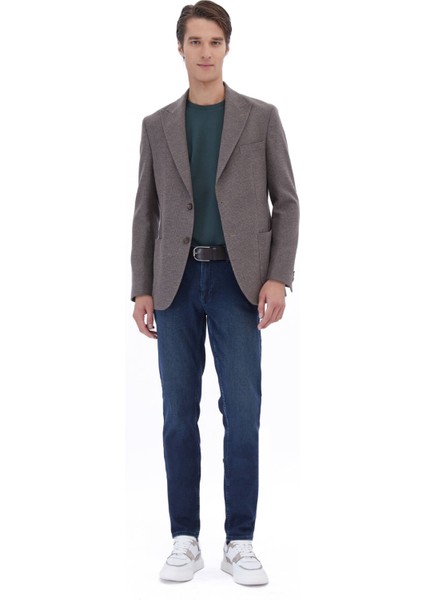 Vizon Çizgili Modern Fit %100 Pamuk Ceket modelleri