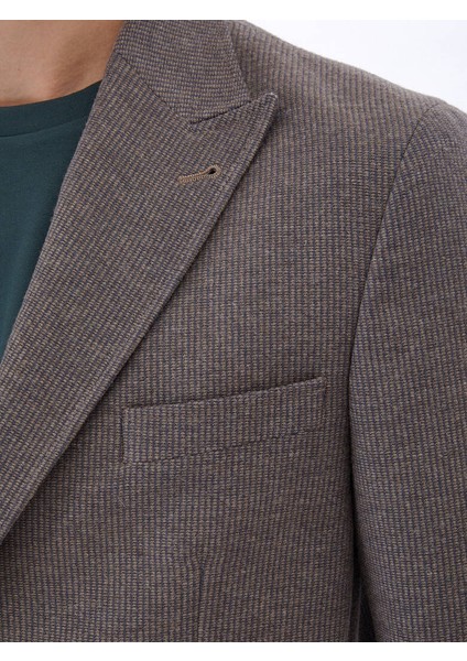 Vizon Çizgili Modern Fit %100 Pamuk Ceket indirimleri
