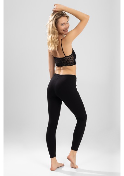 Kadın Uzun Düz Tayt 8906 Siyah modelleri