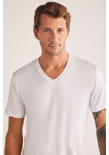 Emilio V Yaka Modal Erkek Tshirt Byz