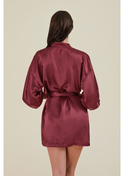 Kimono Yaka Uzun Kol Mini Kadın Sabahlık Sofia Sabahlık