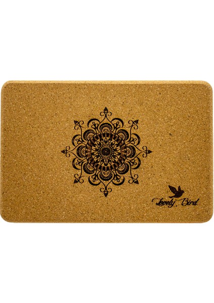 Mandala Desenli Mantar Yoga Bloku 750 Gram Kaymaz Yüzey ile Denge Destekleyici