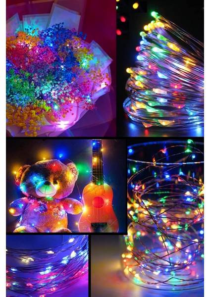 Pilli Rgb LED Işık 5 Metre Iç & Dış Mekan Parti Dekor Kutlama Işığı Renkli LED Dekorasyon