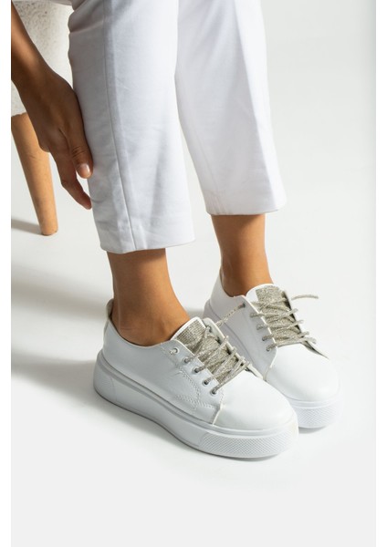 Kadın Taş Detaylı Günlük Sneaker Ayakkabı