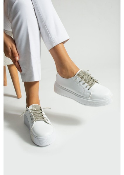 Kadın Taş Detaylı Günlük Sneaker Ayakkabı