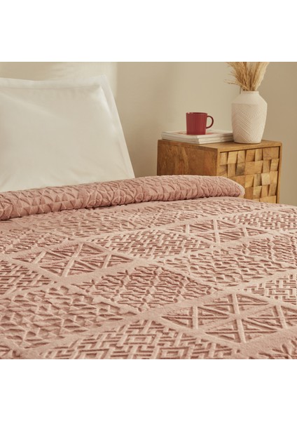 Rita Çift Kişilik Emboss Battaniye Pudra modelleri