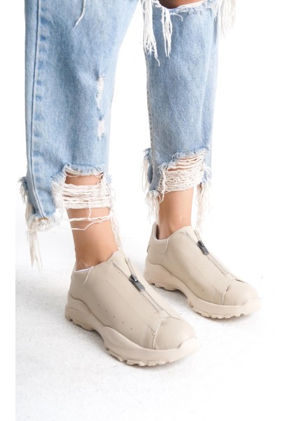 Kadın Önü Fermuarlı Rahat Hafif Tabanlı Günlük Ayakkabı fiyatları