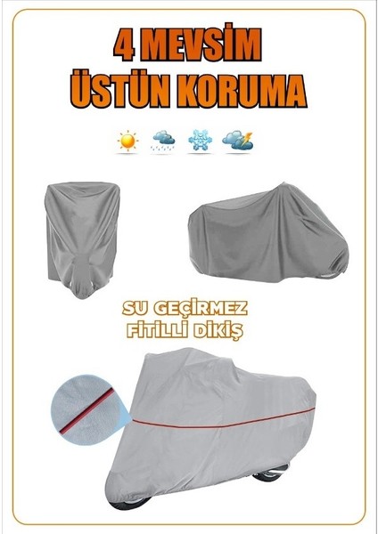 Carguard Yuki Yk 125-7 Rex Fitilli Motosiklet Brandası Çadır Örtü - Miflonlu