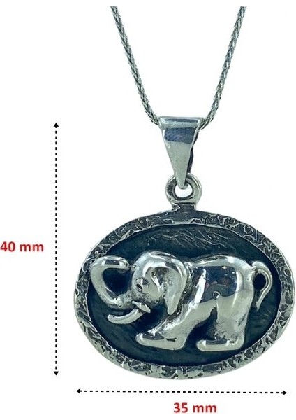 El Üretim Otantik Fil 925 Gümüş Kolye modelleri